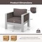 Costway 2 PCS Aluminum Single Sofa Outdoor Furniture Set with Thick Back & Seat Cushions Grey